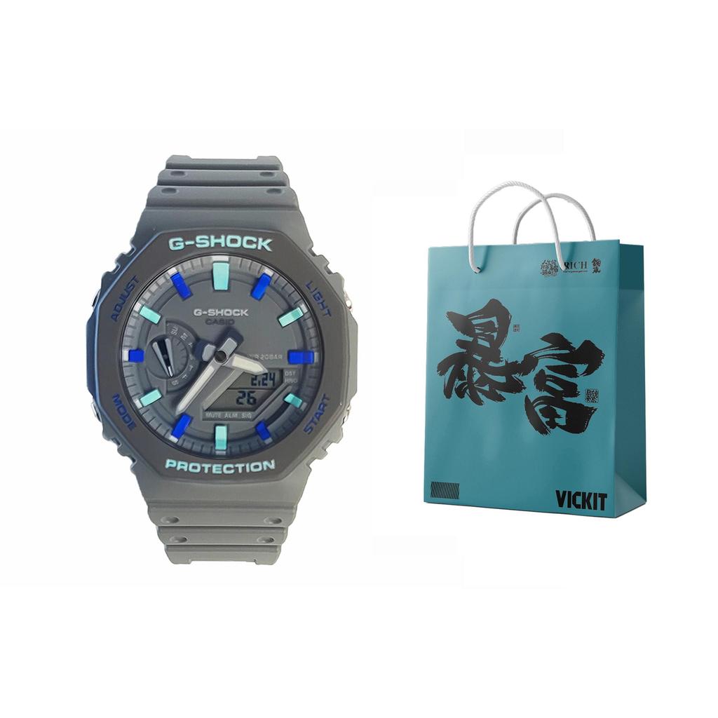 CASIO Men Liquid Crystal,Analog Dual Display Series Gray Watch GA-2100-1A1(Watch3--)