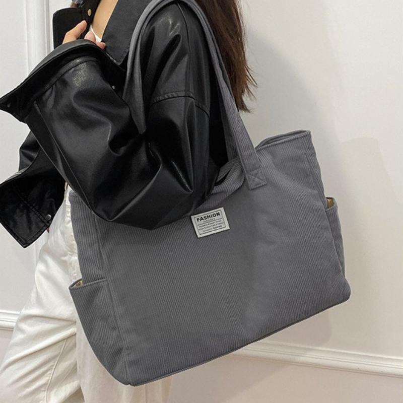 Lazy style solid suede nylon large capacity canvas bag hot sale single shoulder large bag for women
