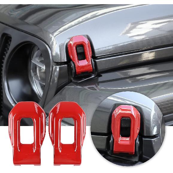 Voodonala For Jeep JL ABS Hood Latches Engine Buckle Bonnet Fastener Engine Cover Decor Trim Protction Cover For 2018-2025+ Jeep Wrangler JL JLU
