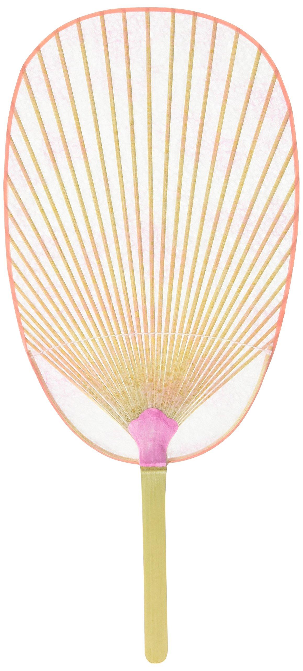 Ямасита Крафт Сделано в Японии Хагоромо Учива Овальный (Ямасита Крафт) Веер, Большой, Розовый,