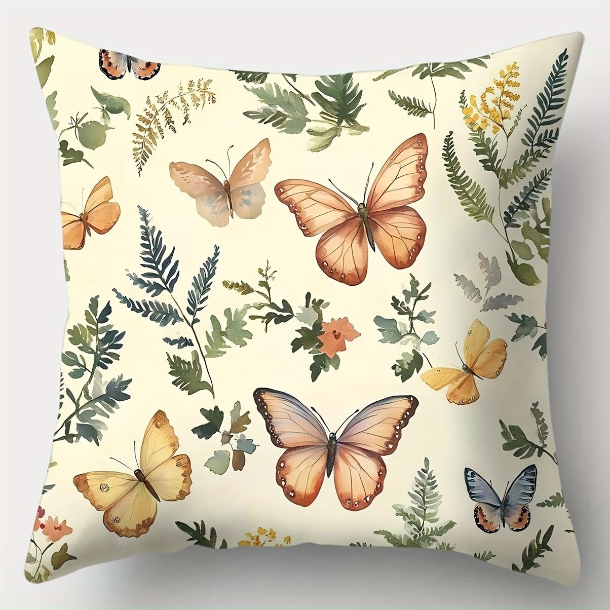 

Graceful Butterfly - adorned PillowcasesLiving room sofa cushion cover, soft and comfortable, bedroom room decoration 16x16in 40x40cm