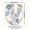 Set Of 4 Stylish Leaf Pattern Bathroom Decor, Shower Curtain, Bath Mat, U-Shaped Mat, Toilet Seat Cover, Machine Washable