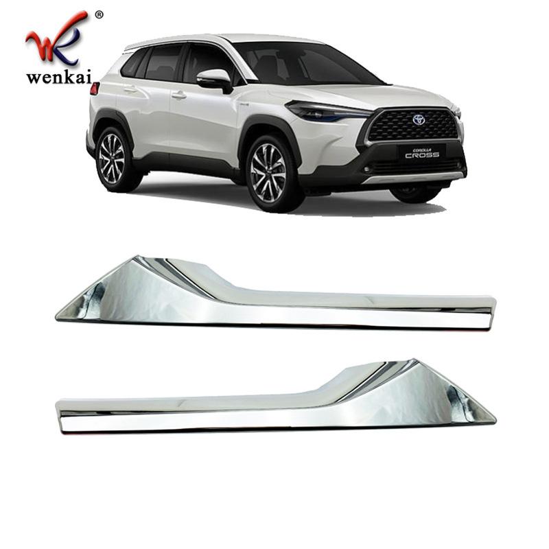 Upper Front Center Grille Grill Mesh Face Decor Strip Cover Trim For Toyota Corolla Cross - ABS Chrome /Blue Accessories