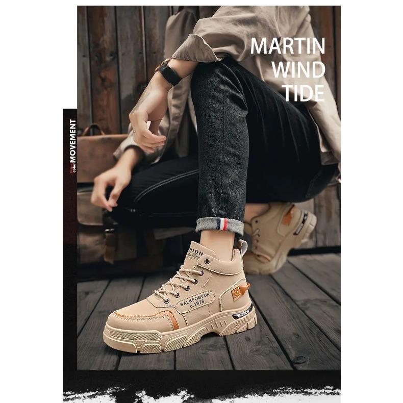 Herrenschuhe Vier Jahreszeiten Kurze Stiefel Neuer Britischer Stil Mode Rutschfest Bequem Bergstiefel Sportliche Freizeitschuhe Herren