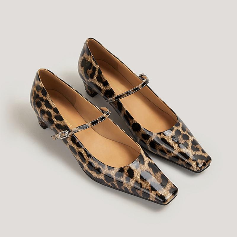 Designer Lackleder Damen Mary Jane Schuhe Mode Flach Niedriger Absatz Frühling Herbst Hochzeitspartyschuhe