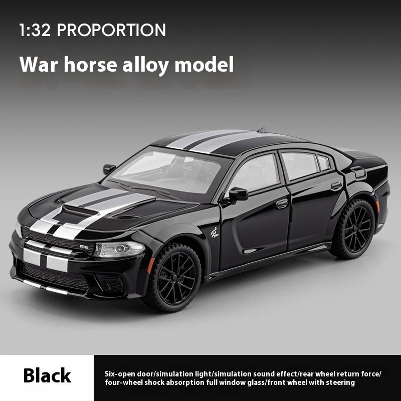 1/32 Alloy Die-cast Dodge War Horse Car Model with Sound and Lights, Tire Shock Absorption, Children's Toy Car, Boys' Birthday Gift
