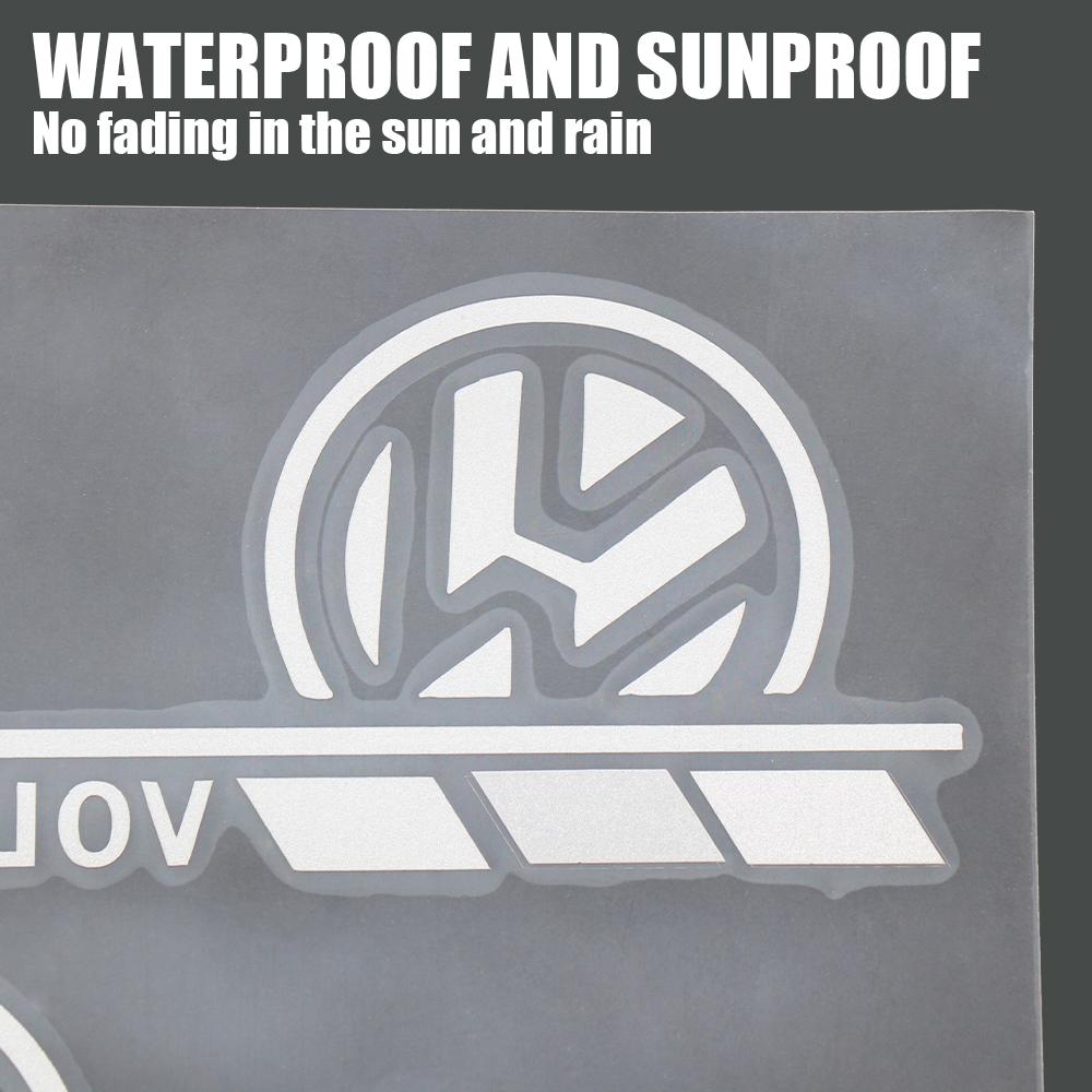 SVLHP1 2Pcs Car Logo Body Vinyl Sticker Decoration Accessories For VW GTI Golf8 Polo Passat Mk6 MK7 Tiguan R32 RLine Magotan Jetta Bora
