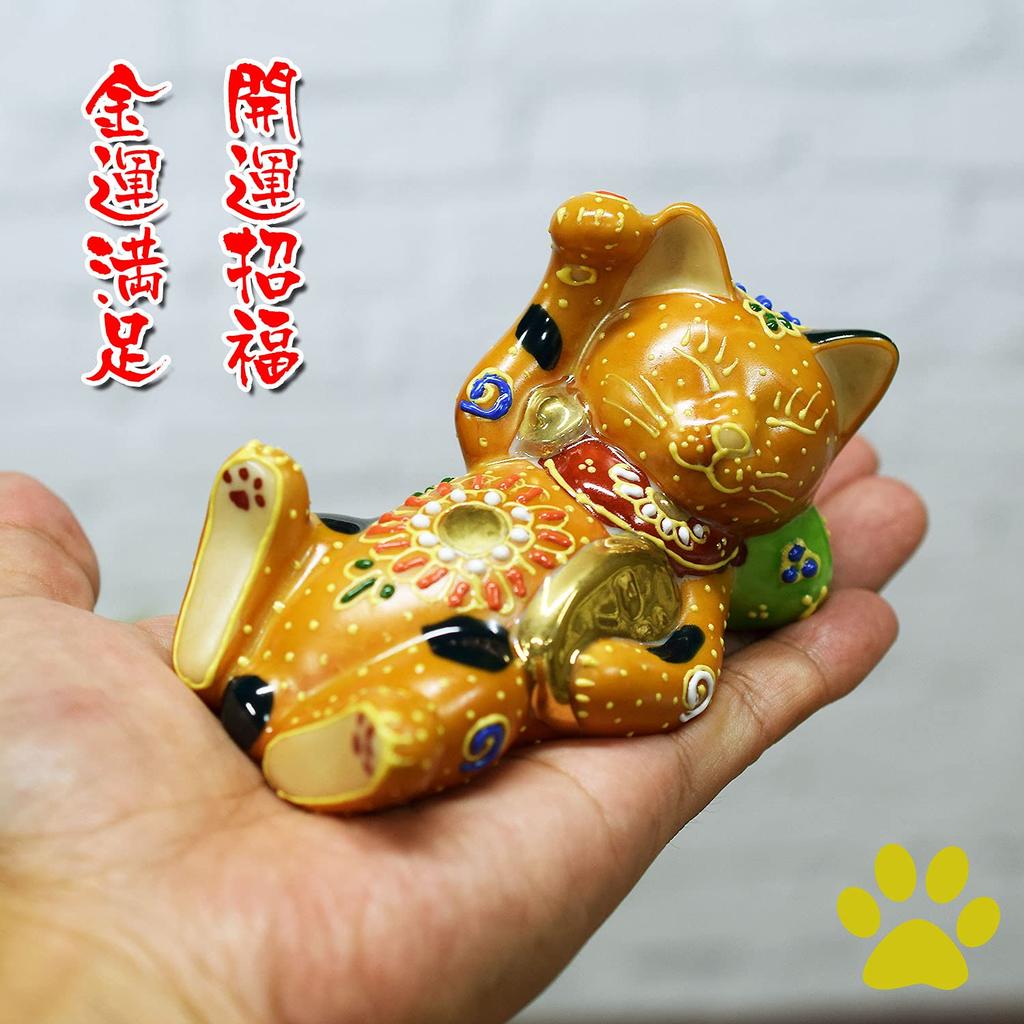 Waza no Kura Maneki-neko (beckoning cat) figurine - "Good fortune comes to those who wait" - Coin-shaped beckoning cat - Perfect for grand opening cel
