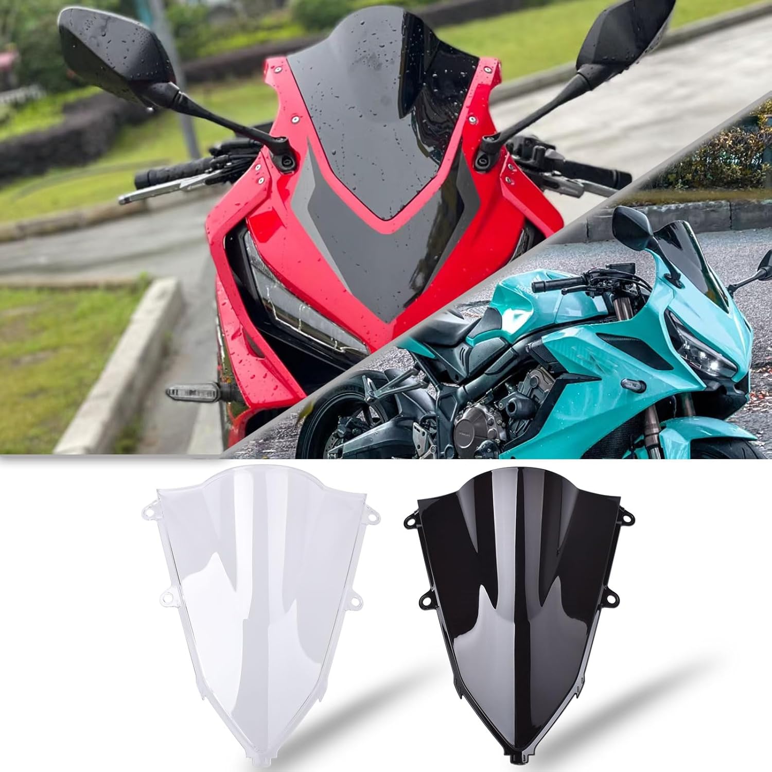 

Motorcycle CBR 650 R Windshield Fairing Windscreen Screen Viser Visor Wind Deflector fit for Ho&n&da CBR650R CBR 650R Accessories 2019-2025 (Black чистый