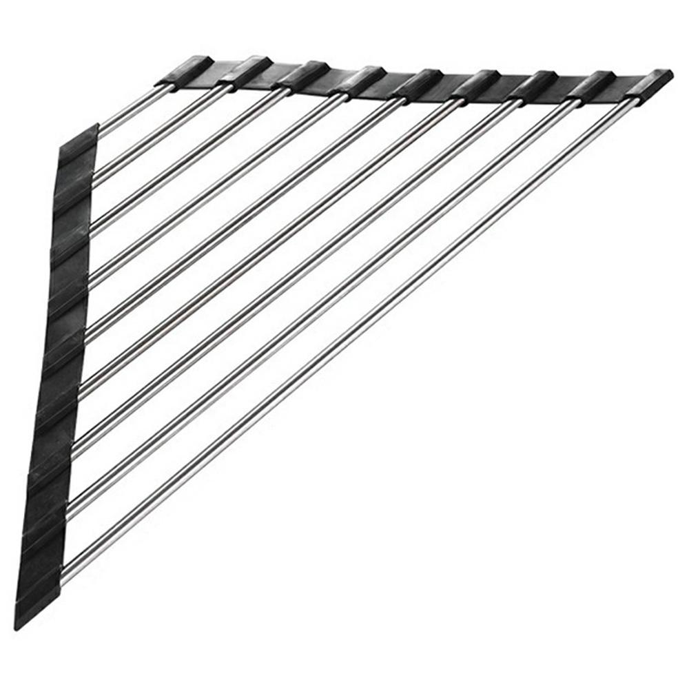 Foldable Stainless Steel Dish Drying Rack Sink Roll-Up Drainer Mat Multi-Function Kitchen Draining Basket