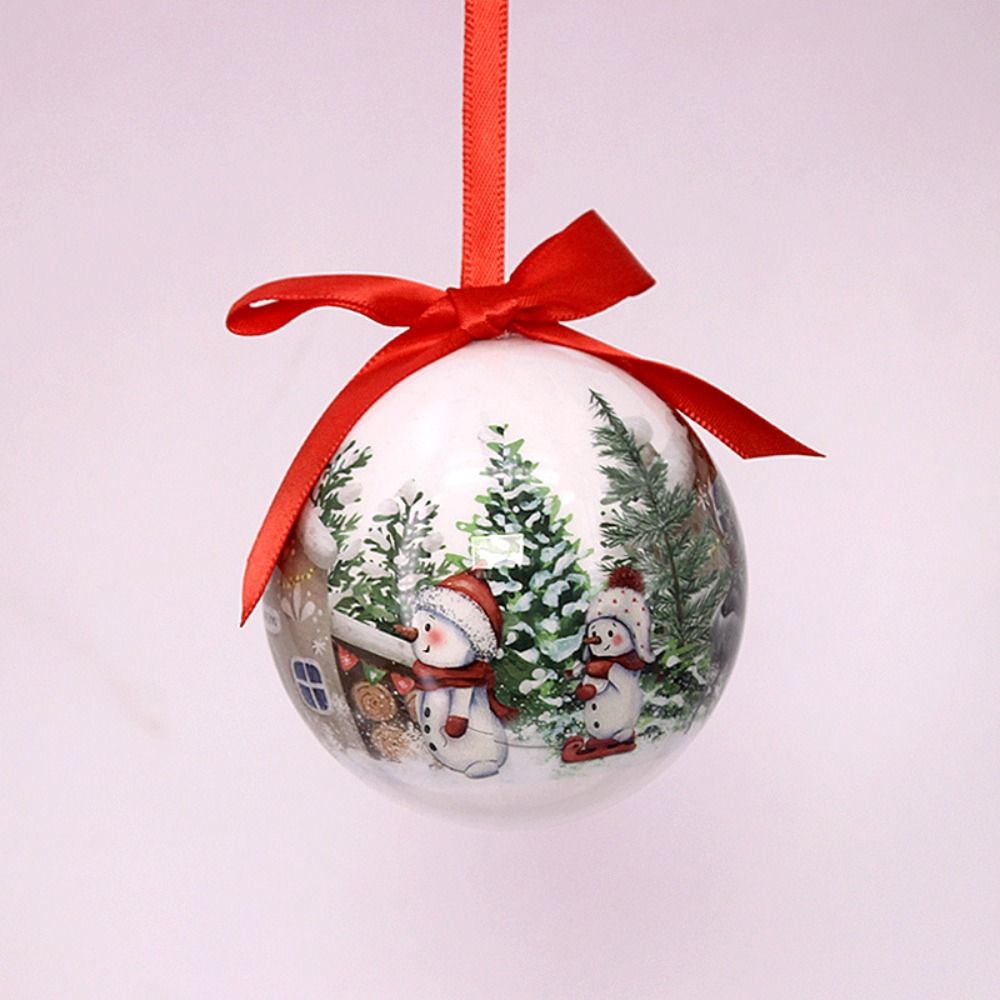 2pcs 8cm Christmas Tree Pendant Delicate Hanging Ornament Crafts Christmas Ball Window