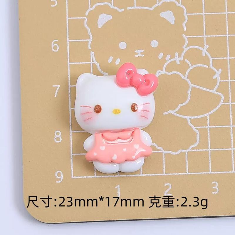10 Pcs New Kawaii Cartoon Cute Bow Animal Series Resin Scrapbook Diy  Bow Decor Accessories Crafts A141