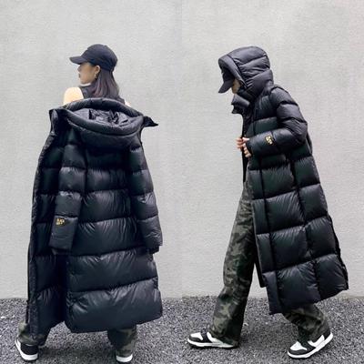 Schwarze Daunenjacke Frauen Mit Kapuze Mantel Halten Sie Verdickung Warme Mode Streetwear Entendaunen Feder
