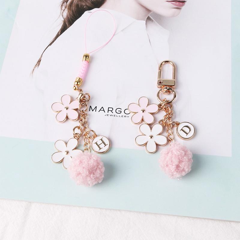 Lovely Ribbon Flower Keychain For Men Women Bag Car Key Holder Keyring Gifts
