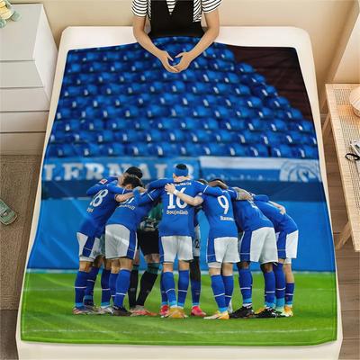 Club de Football Schalke 04, Couverture en Flanelle à Motif, Haute Qualité, Confortable pour Toutes les Saisons, Décoration d'Intérieur, Chaleur et Confort, Parfait pour les Cadeaux.