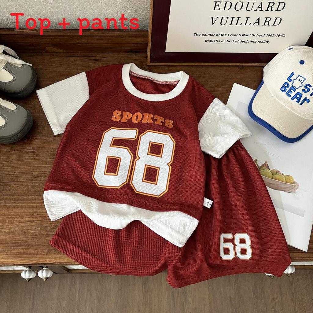 Childrens Summer Sports Outfit With Cartoon Pattern For Toddler Boys And Girls