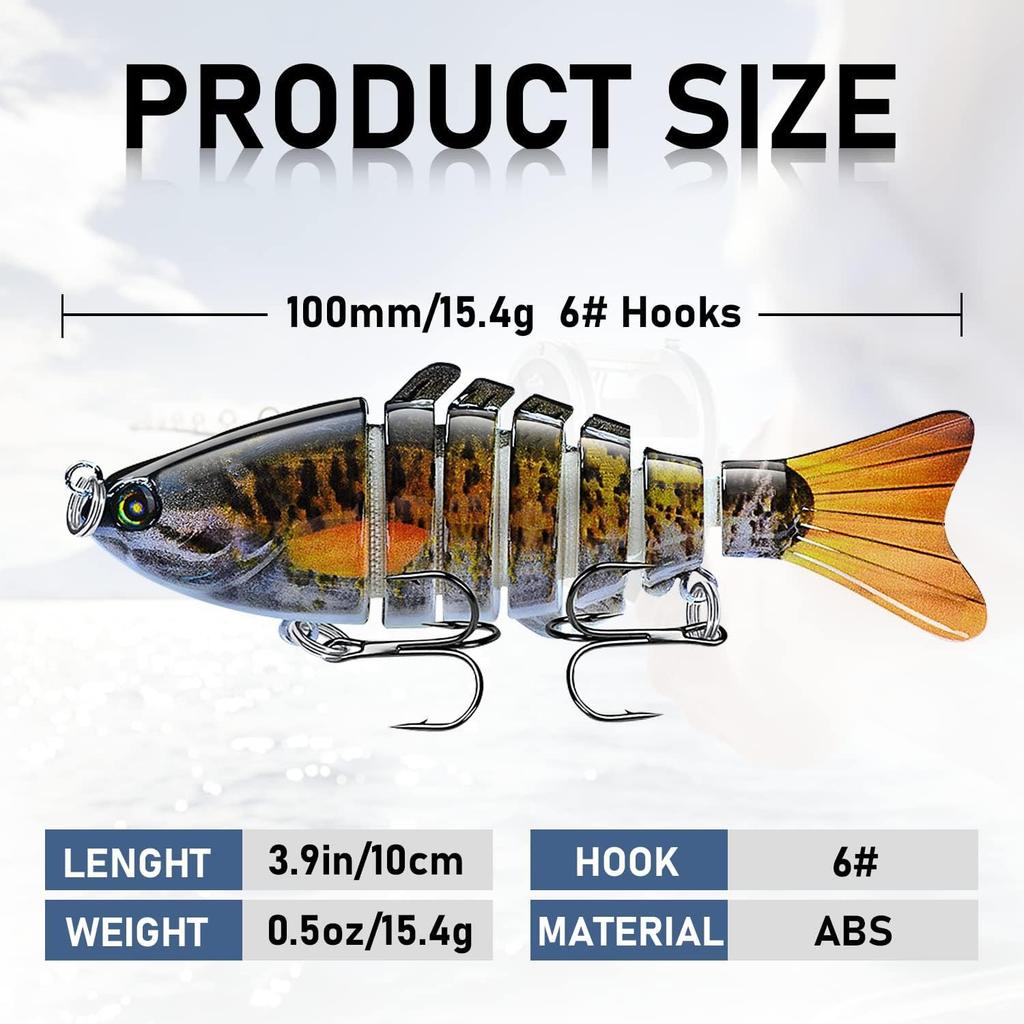 Multi-Jointed Swimbait – Realistic Swimming Lure for Bass, Pike & Saltwater Fish, Freshwater & Inshore Use