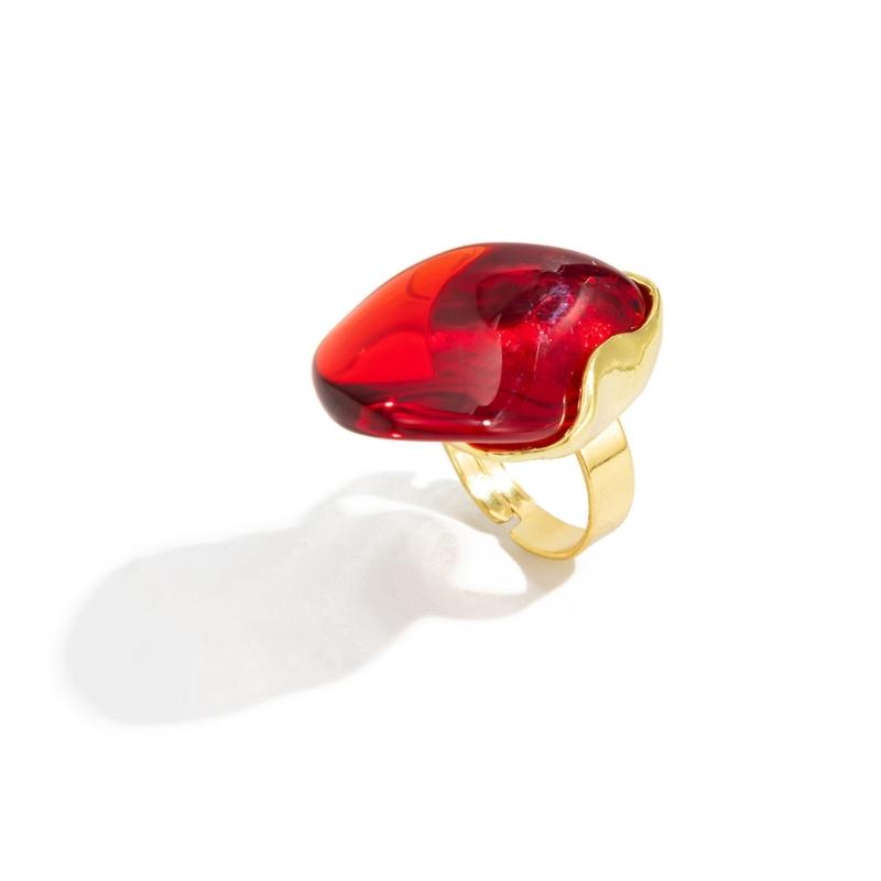 Художественное неправильное геометрическое design Винтажное окрашенное прозрачное кольцо из смолы Легкое Удобное для повседневного модного аксессуара и подарка