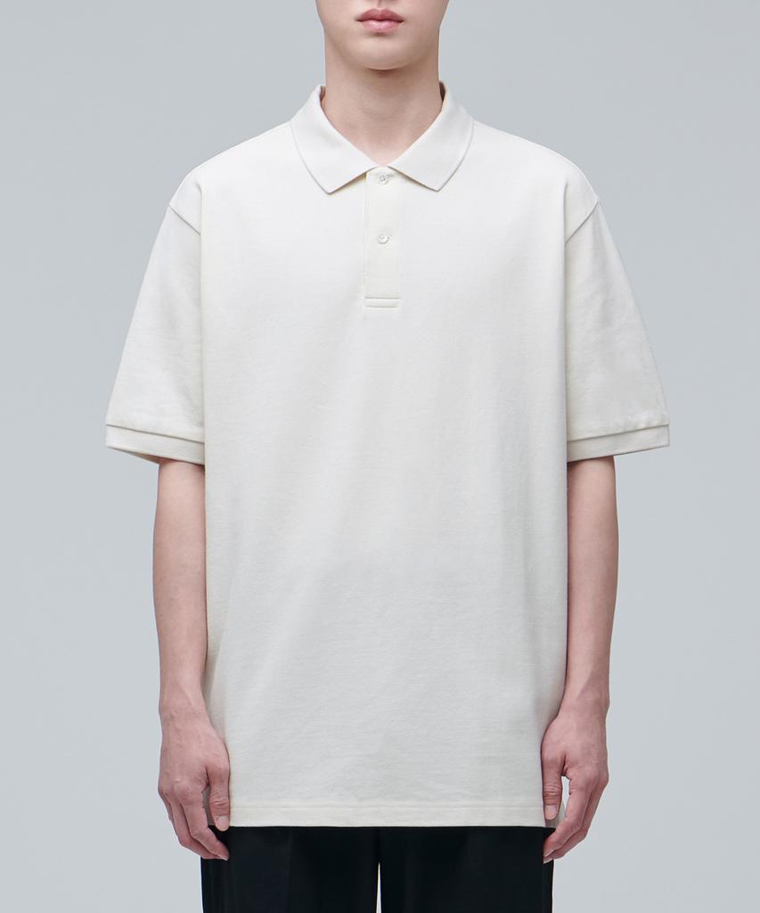 MUSINSA STANDARD Relaxed Fit Pique Polo Shirt [Cream]