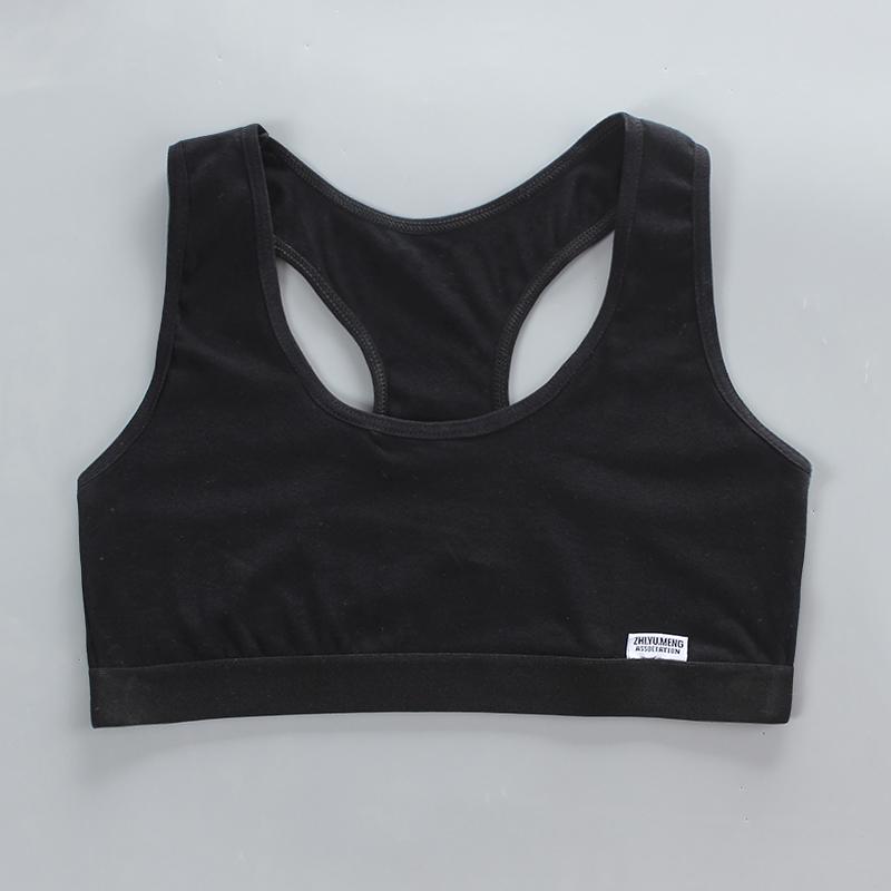 

Милая классическая футболка, хлопковая тема, однотонное нижнее белье для девочек, тренировочный бюстгальтер-жилет для подростков one size