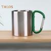 Stainless Steel Cup 220ml Double-layered Cup for Camping Traveling Handle Carabiner Backpacking Hiking Portable Cups Outdoor Tea Coffee Mug