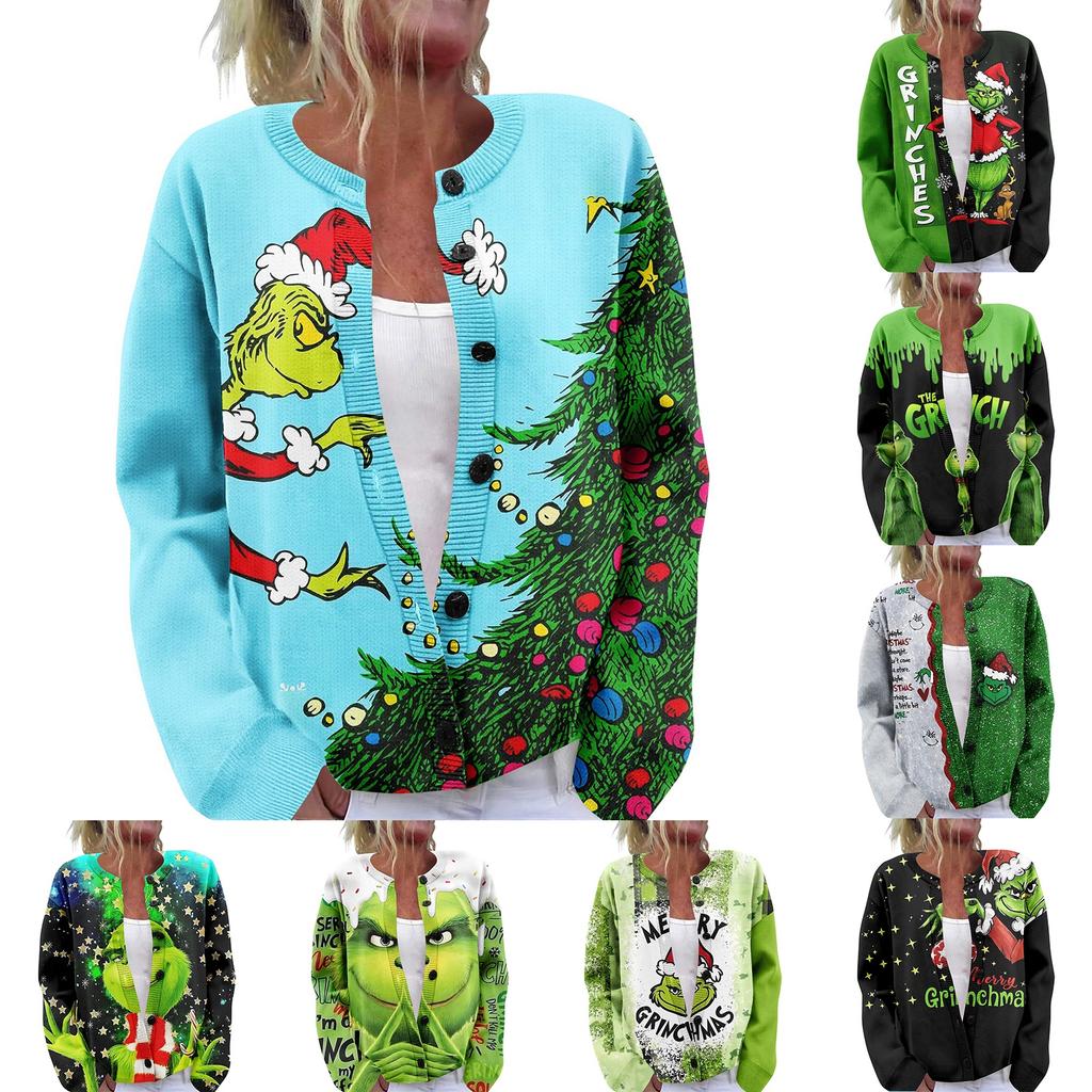 Women'S Christmas Sweater Cute Fun Christmas Sweater Fall And Winter Long Sleeve Knitted Sweater