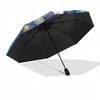 1pc Galaxy Print Automatic Folding Umbrella Durable Iron Frame, Iron Umbrella Structure Suitable for All Seasons Yy260203129