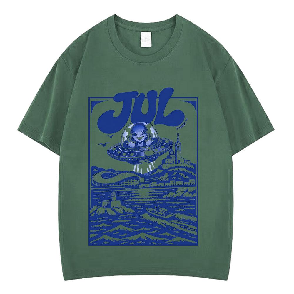 Rapper Jul Fashion Print T Shirt Unisex Women Hip Hop Tshirt Short Sleeve Loose Casual Cotton Oversized Aesthetic Trendy Tshirts