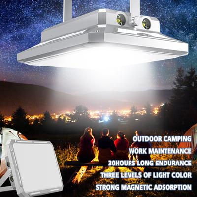 60W High Power Camping Light Portable Type-C Rechargeable Flashlight Strong Light with Magnet 30 Hours Endurance Emergent Work Light