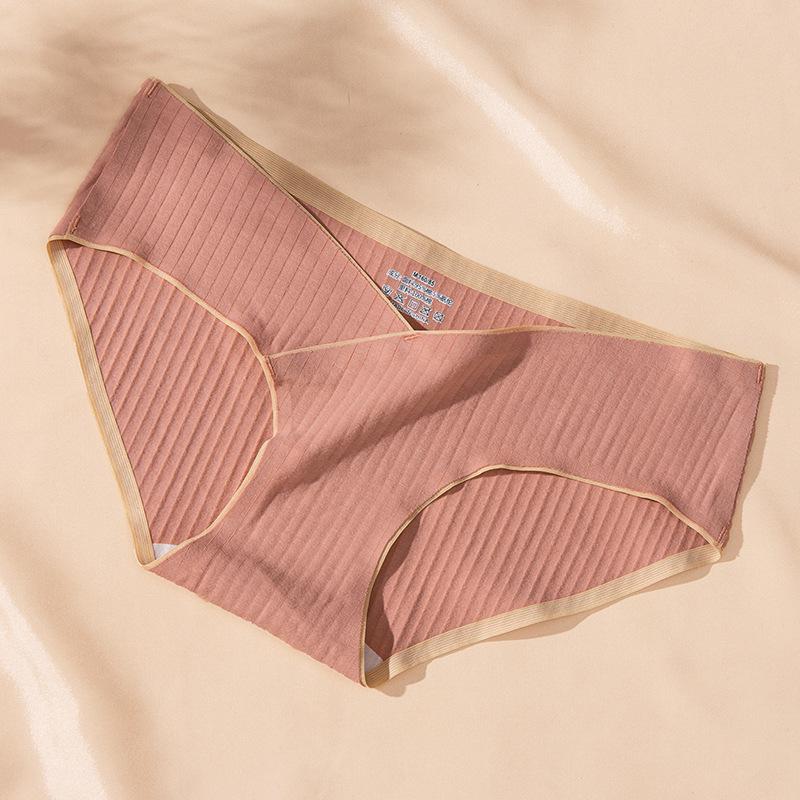 Comfortable Seamless Low-Waist Ribbed Maternity Panties for All Stages of Pregnancy and Postpartum