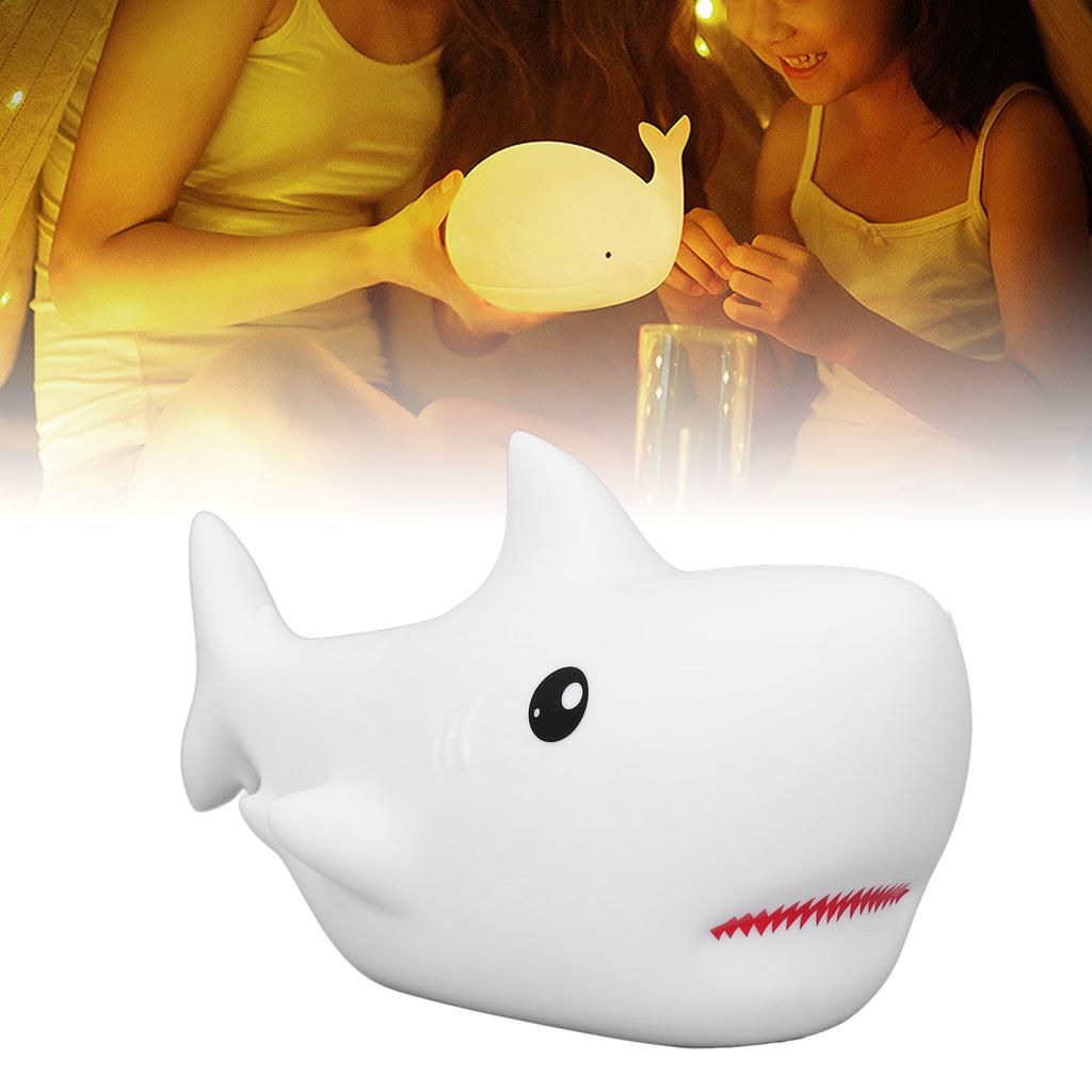 Cute Shark Night Light Baby Sleep Light 1200mAh Cartoon Ambient Light for Bedrooms Offices