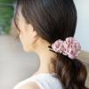 Korean Style Fabric Flower Hairpiece: Bridal Updo Hair Clip with Large Acrylic Claw