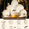 Jingdezhen High-Temperature Ceramic Bowl & Plate Set - Premium Underglaze Color, Chinese Light Luxury Gift with Chopsticks
