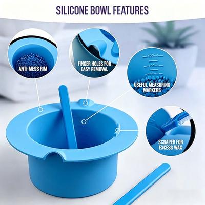 Silicone Face Mask Mixing Bowl with Stirring Rod Wax Bean Bowl Hair Removal Wax Bowl Beauty Salon