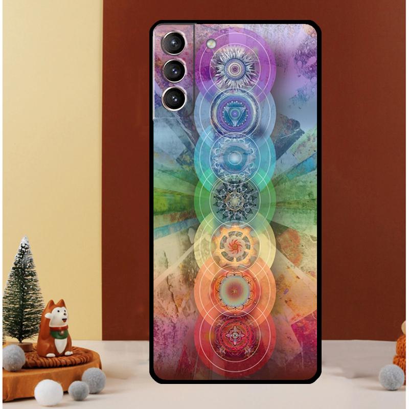 Mandala Chakra Yoga Case For Samsung Galaxy S22 S23 S24 Ultra Note 20 10 Plus S8 S9 S10 S20 FE S21 FE Cover