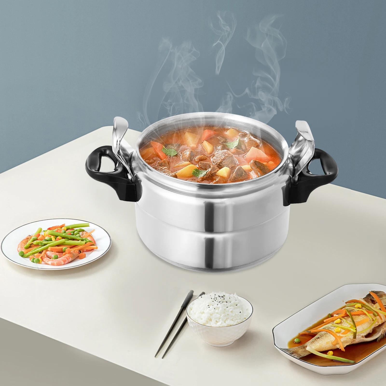 

Bymaocar 3.17Qt Aluminum Pressure Cooker, Sealed Mini Cooking Pot for Gas, Halogen & Electric Stove, Compact Kitchen Storage Pot серебряный