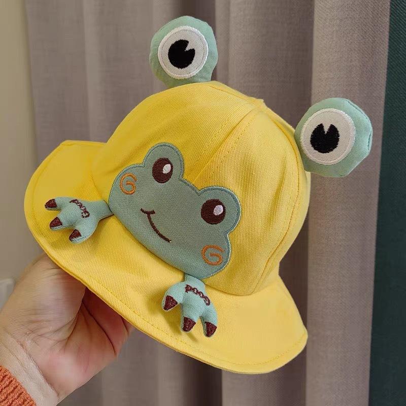 Children's Sun Protection Frog Fisherman Hat - Cute Boys' Sun Hat - Breathable Sun Hat For Girls Summer 