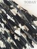 Camellia Retro 2024 Summer Pleated Skirt: Hong Kong Style, Hip-Slimming, Wide Hem Casual Print Design
