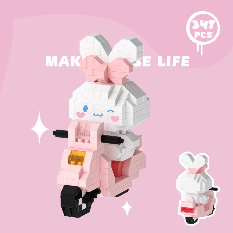 Cartoon Anime  Blocks Kuromi My Melody Cinnamoroll Mouse Building Blocks Doll Toy Kids Birthday Gift