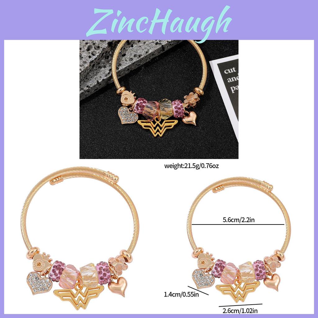 Fashion Alloy Adjustable Couple Bracelet With Heart Pendant For Travel Gift