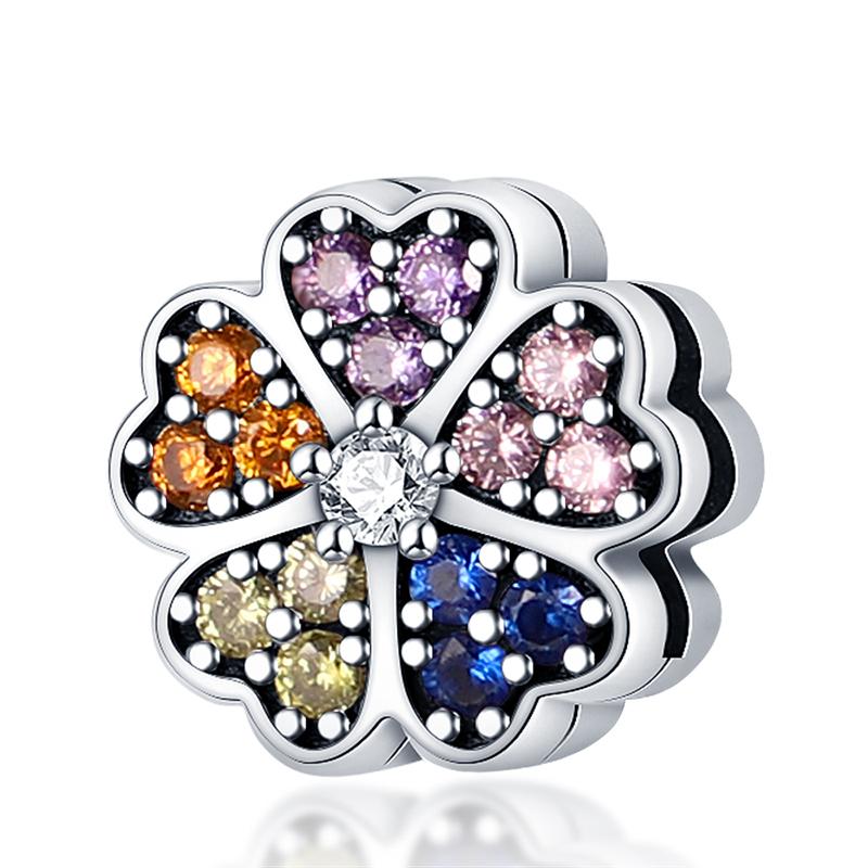 Copper Sunflower Sakura Clover Floral Plants Series Charm Beads Fit Original Bracelets Diy Jewelry Gifts