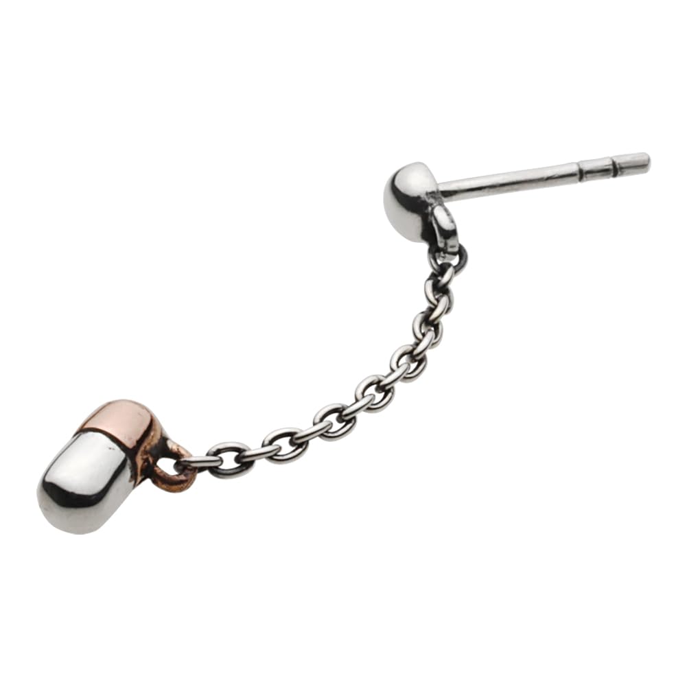 

Medicine Capsule Chain Earrings 925 Silver e0675 [Cenote] [Silver Accessories]
