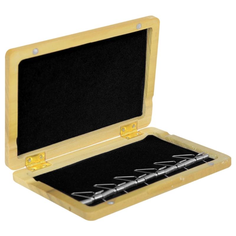 

Wall Mountable Bassoon Reed Organizer 6 Reed Space Walnut Wood Protective Case with Soft Padding 1