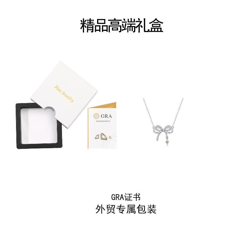 New tassel girlfriend pendant light luxury niche collarbone chain jewelry S sterling silver bow necklace women