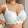 Oversized Pure Desire Embroidered Lace Bra Lifting Slimming U-Back Gathered Push-Up Bra