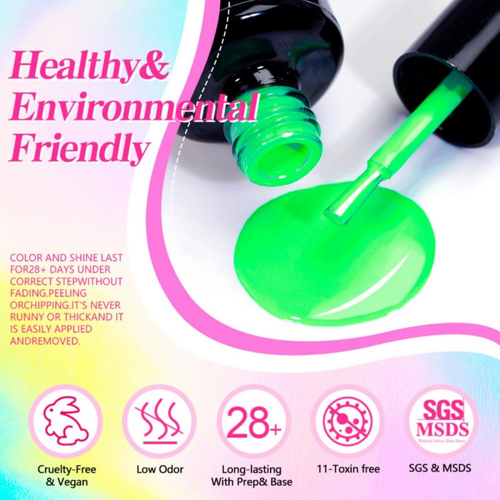 12 Farben Fluoreszierender Nagellack Gel Langlebige DIY Maniküre Nagelkunst