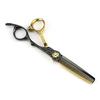 Black and gold Dimaxi handle hair scissors, haircut, flat scissors, bangs scissors, thin scissors FMH-01