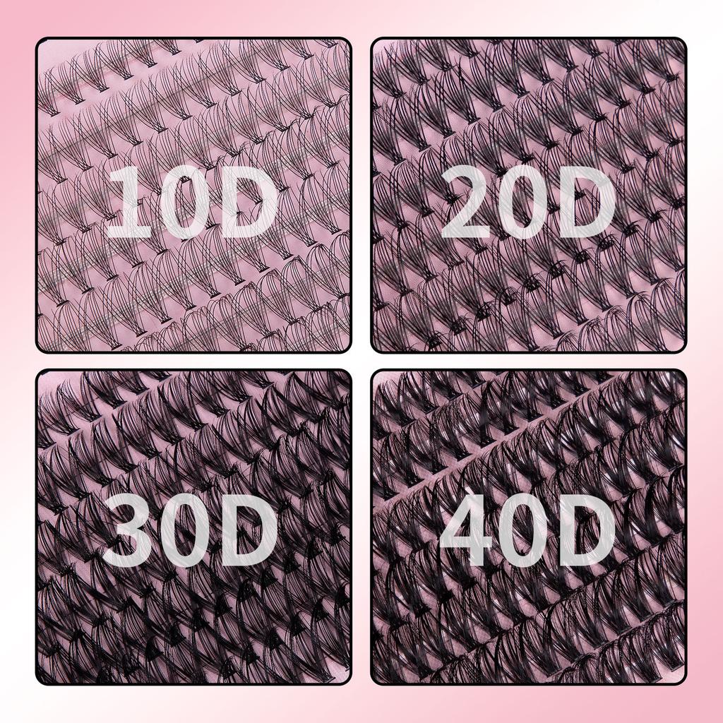 640 Tufts Of Diy Single Tufts Of Hair 10D100D Natural Dense D Song Segmented False Eyelash Extension Set