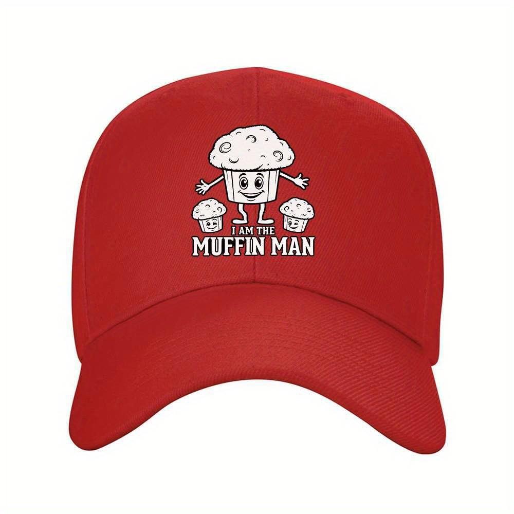 Muffin Unisex Cartoon Baseball Cap Funny Food Graphic Adjustable Unisex Outdoor Hat One Size
