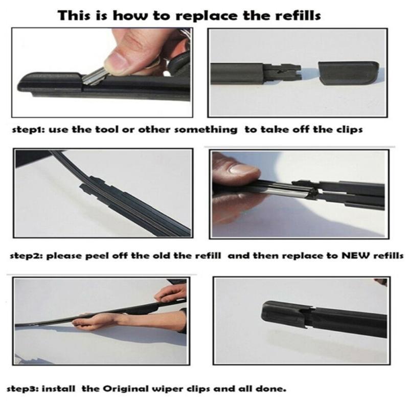 Car Wiper Blade Elastic Band Windscreen Vehicle Insert Rubber Strip Refill 26''